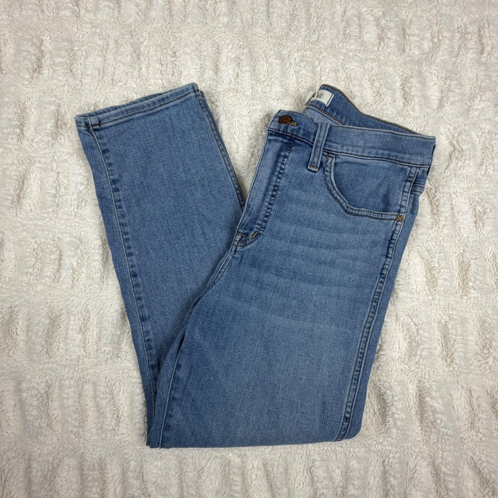 Madewell Roadtripper Stovepipe Jeans 29P Medium Wash Blue High Rise Straight Leg